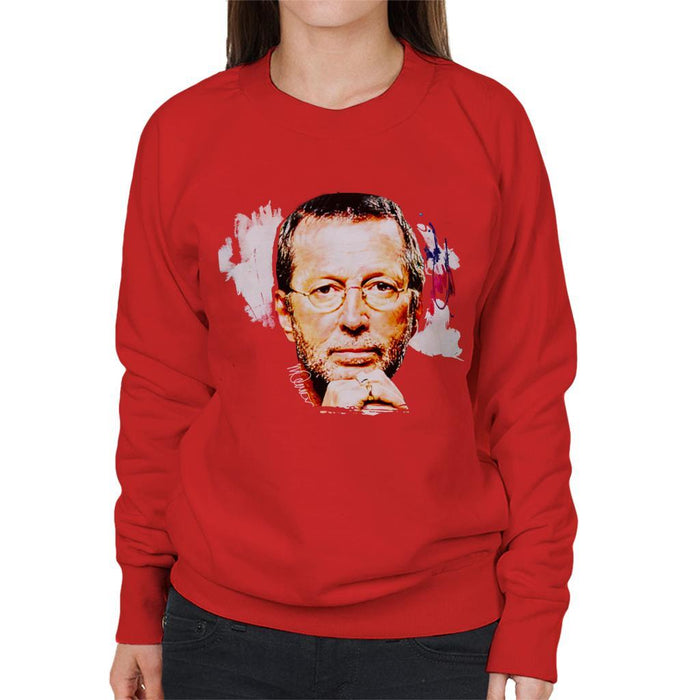 Sidney Maurer Original Portrait Of Eric Clapton Womens Sweatshirt - Womens Sweatshirt