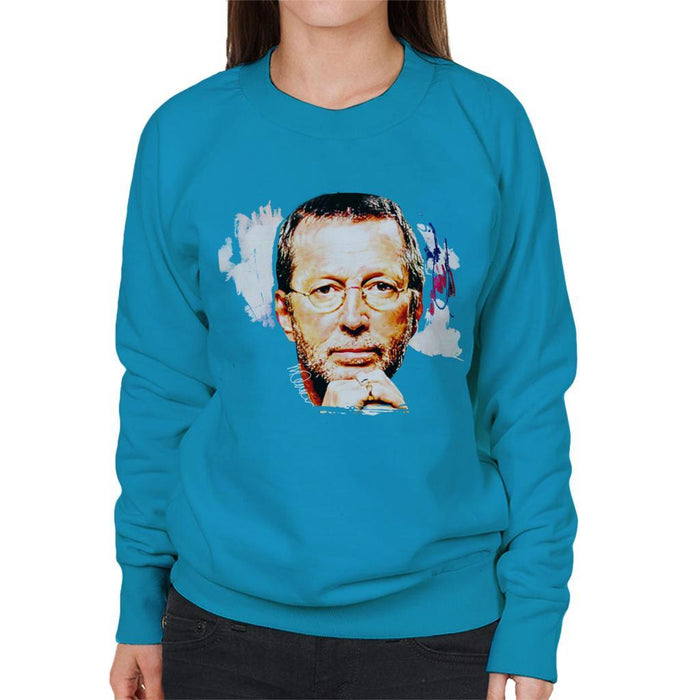 Sidney Maurer Original Portrait Of Eric Clapton Womens Sweatshirt - Womens Sweatshirt