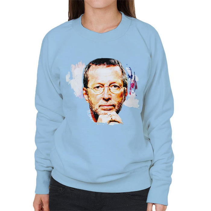 Sidney Maurer Original Portrait Of Eric Clapton Womens Sweatshirt - Womens Sweatshirt
