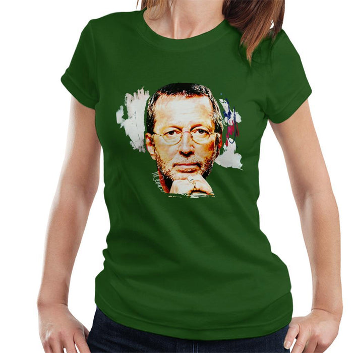 Sidney Maurer Original Portrait Of Eric Clapton Womens T-Shirt - Womens T-Shirt
