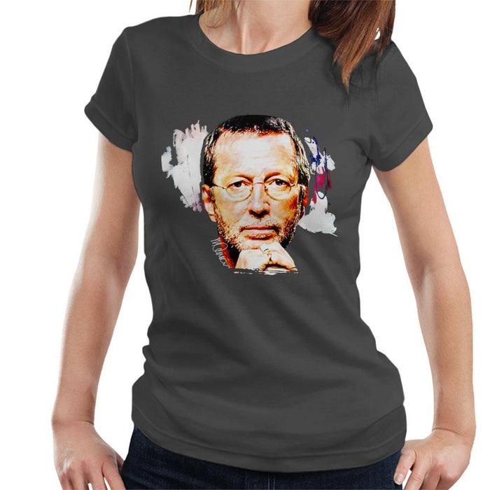 Sidney Maurer Original Portrait Of Eric Clapton Womens T-Shirt - Womens T-Shirt