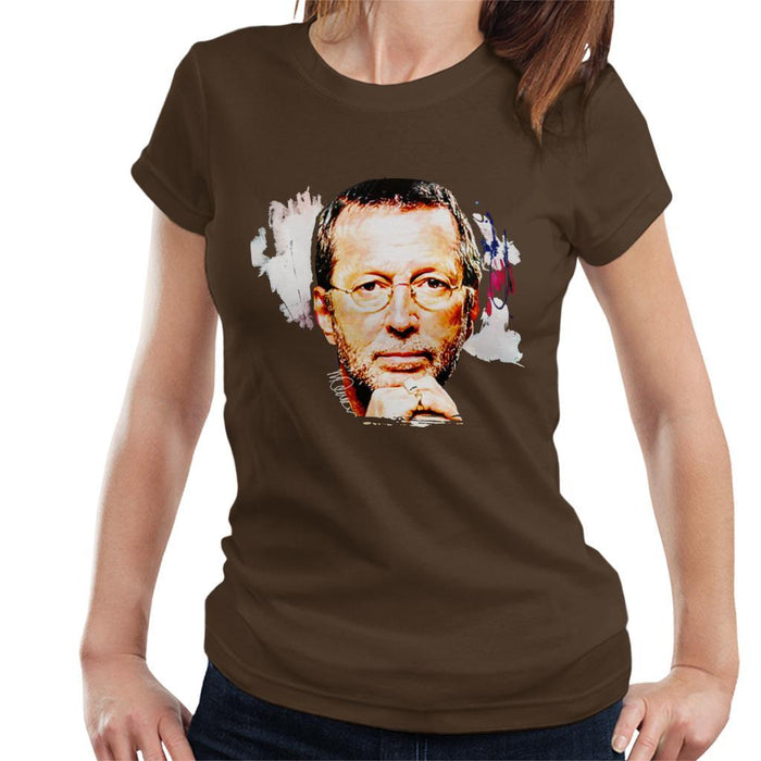 Sidney Maurer Original Portrait Of Eric Clapton Womens T-Shirt - Womens T-Shirt