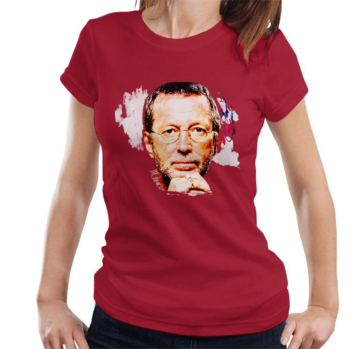 Sidney Maurer Original Portrait Of Eric Clapton Womens T-Shirt - Womens T-Shirt