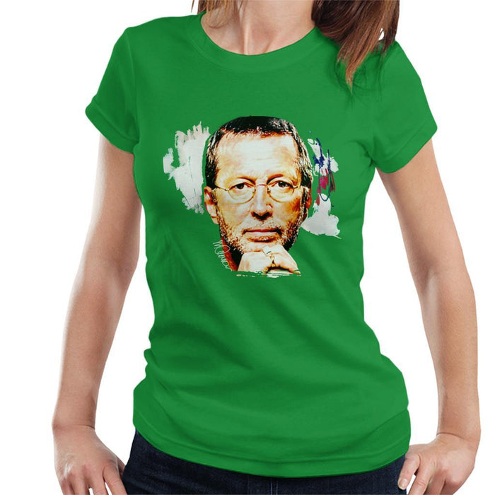 Sidney Maurer Original Portrait Of Eric Clapton Womens T-Shirt - Womens T-Shirt