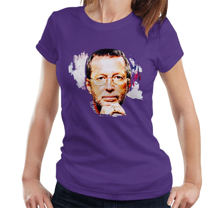Sidney Maurer Original Portrait Of Eric Clapton Womens T-Shirt - Womens T-Shirt