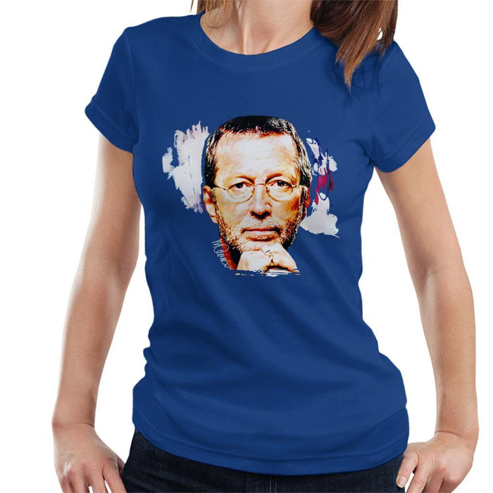 Sidney Maurer Original Portrait Of Eric Clapton Womens T-Shirt - Womens T-Shirt