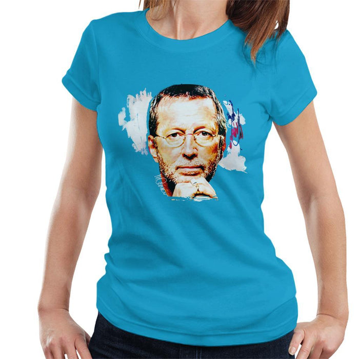 Sidney Maurer Original Portrait Of Eric Clapton Womens T-Shirt - Womens T-Shirt