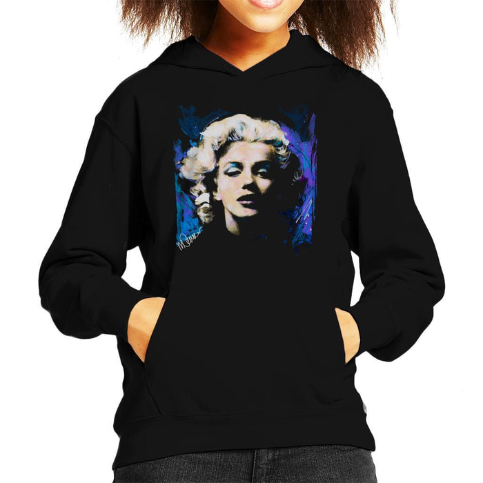 Sidney Maurer Original Portrait Of Marilyn Monroe Short Curls Kids Hooded Sweatshirt - Kids Boys Hooded Sweatshirt
