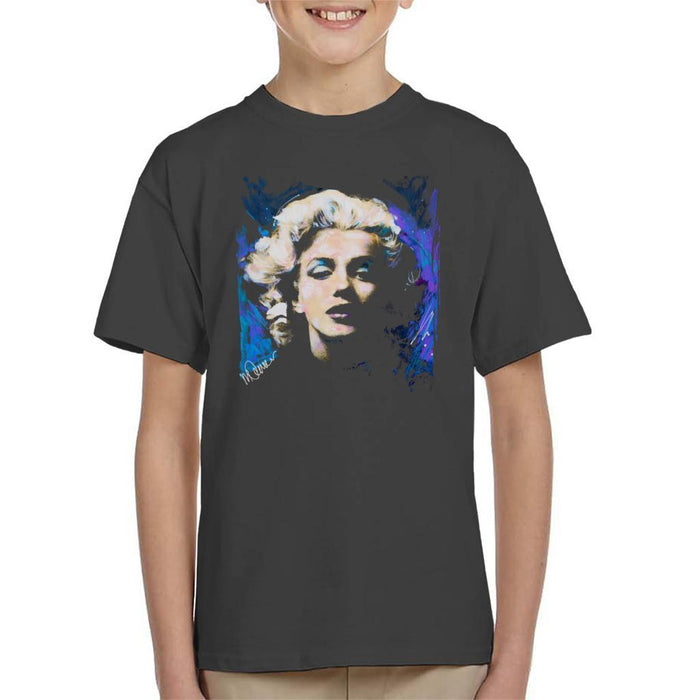 Sidney Maurer Original Portrait Of Marilyn Monroe Short Curls Kids T-Shirt - Kids Boys T-Shirt