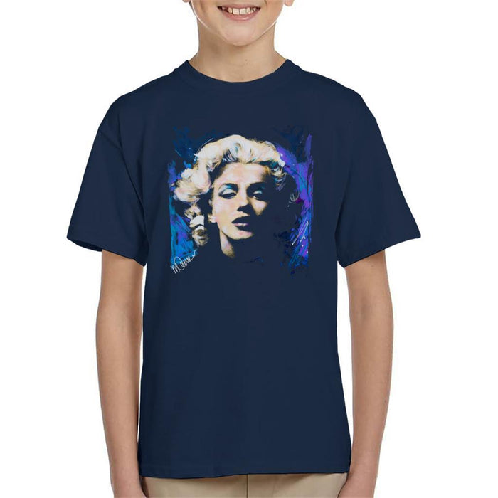Sidney Maurer Original Portrait Of Marilyn Monroe Short Curls Kids T-Shirt - Kids Boys T-Shirt