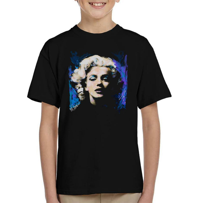 Sidney Maurer Original Portrait Of Marilyn Monroe Short Curls Kids T-Shirt - Kids Boys T-Shirt