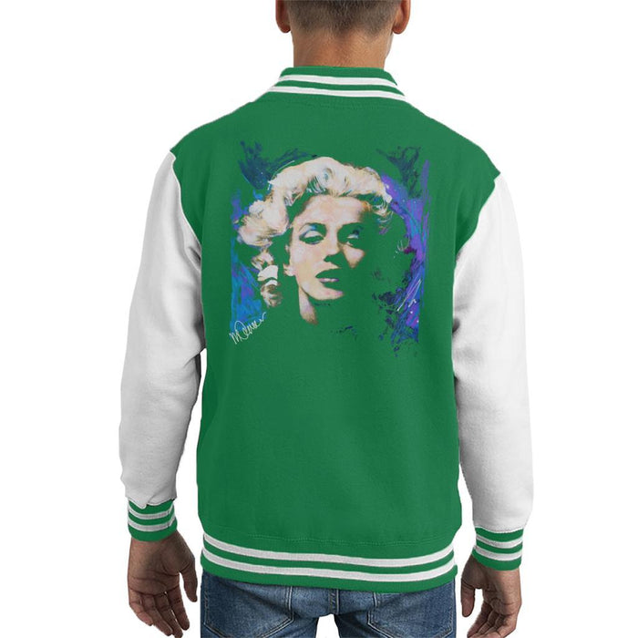 Sidney Maurer Original Portrait Of Marilyn Monroe Short Curls Kids Varsity Jacket - Kids Boys Varsity Jacket