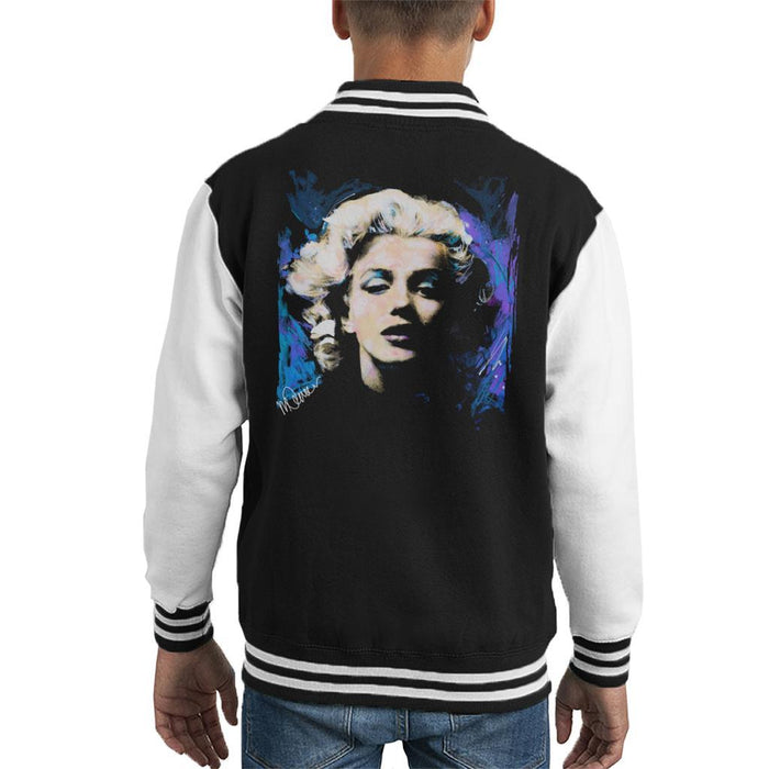 Sidney Maurer Original Portrait Of Marilyn Monroe Short Curls Kids Varsity Jacket - Kids Boys Varsity Jacket