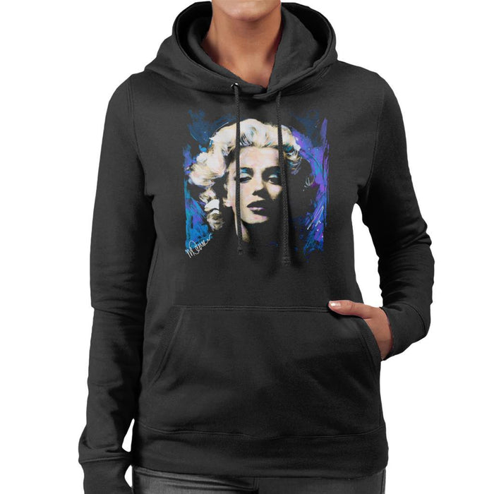 Sidney Maurer Original Portrait Of Marilyn Monroe Short Curls Womens Hooded Sweatshirt - Womens Hooded Sweatshirt