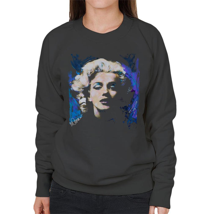 Sidney Maurer Original Portrait Of Marilyn Monroe Short Curls Womens Sweatshirt - Womens Sweatshirt