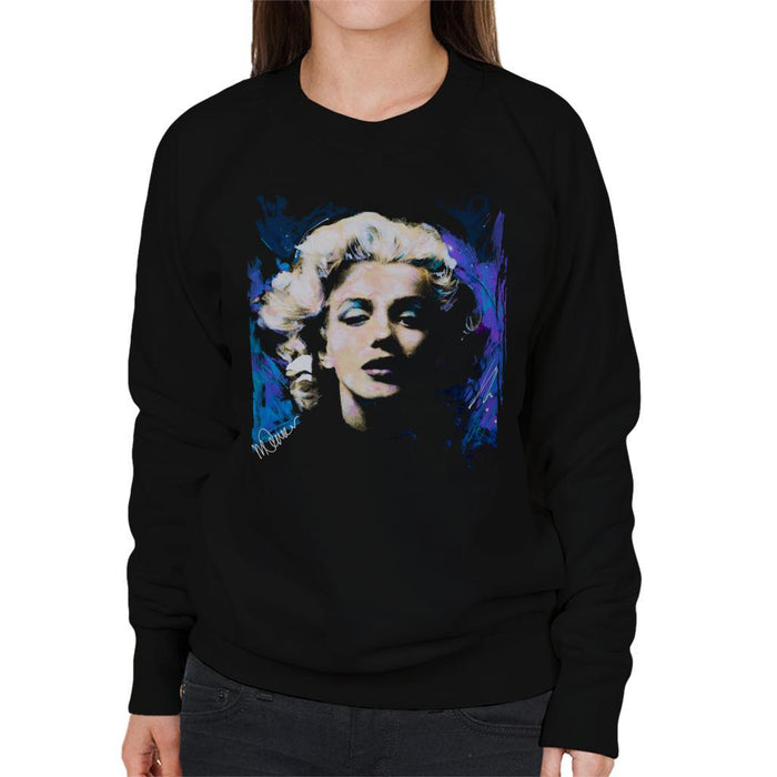 Sidney Maurer Original Portrait Of Marilyn Monroe Short Curls Womens Sweatshirt - Womens Sweatshirt