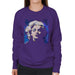 Sidney Maurer Original Portrait Of Marilyn Monroe Short Curls Womens Sweatshirt - Small / Purple - Womens Sweatshirt