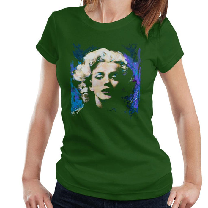Sidney Maurer Original Portrait Of Marilyn Monroe Short Curls Womens T-Shirt - Womens T-Shirt