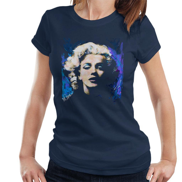 Sidney Maurer Original Portrait Of Marilyn Monroe Short Curls Womens T-Shirt - Womens T-Shirt