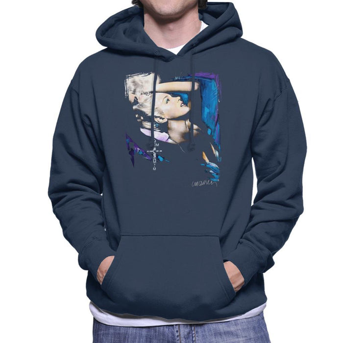Sidney Maurer Original Portrait Of Marilyn Monroe Pose Mens Hooded Sweatshirt - Small / Navy Blue - Mens Hooded Sweatshirt