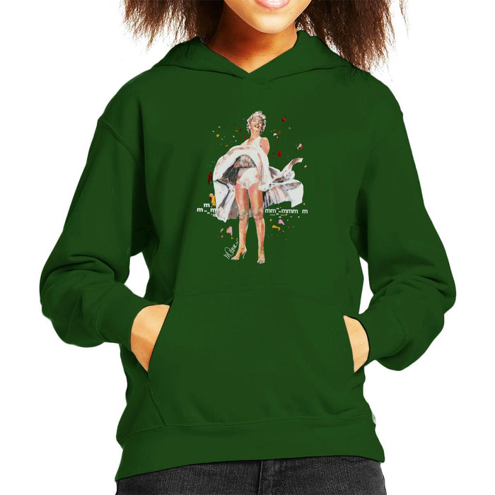 Sidney Maurer Original Portrait Of Marilyn Monroe Skirt Blowing Kid's Hooded Sweatshirt