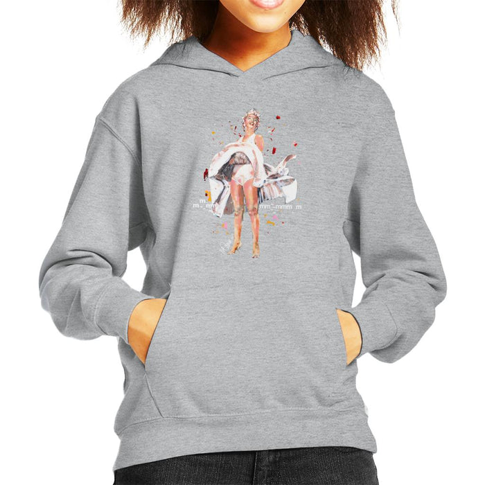 Sidney Maurer Original Portrait Of Marilyn Monroe Skirt Blowing Kid's Hooded Sweatshirt