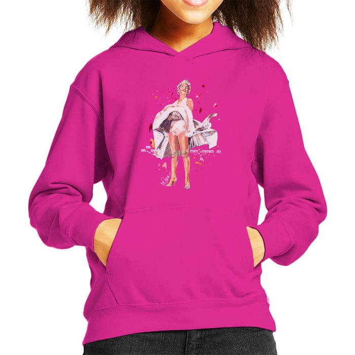 Sidney Maurer Original Portrait Of Marilyn Monroe Skirt Blowing Kid's Hooded Sweatshirt
