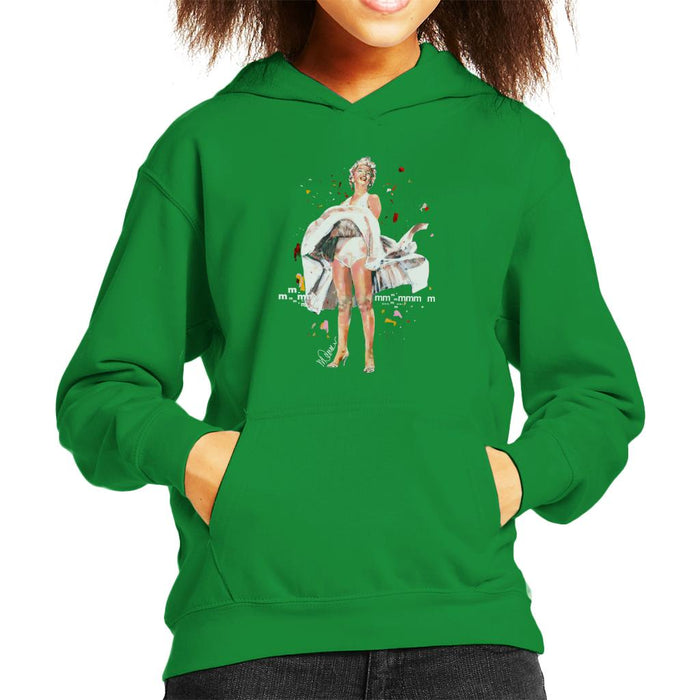 Sidney Maurer Original Portrait Of Marilyn Monroe Skirt Blowing Kid's Hooded Sweatshirt