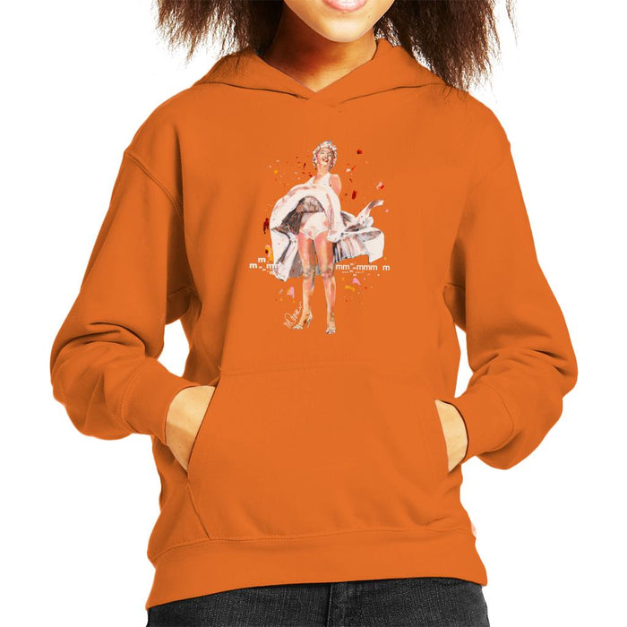 Sidney Maurer Original Portrait Of Marilyn Monroe Skirt Blowing Kid's Hooded Sweatshirt