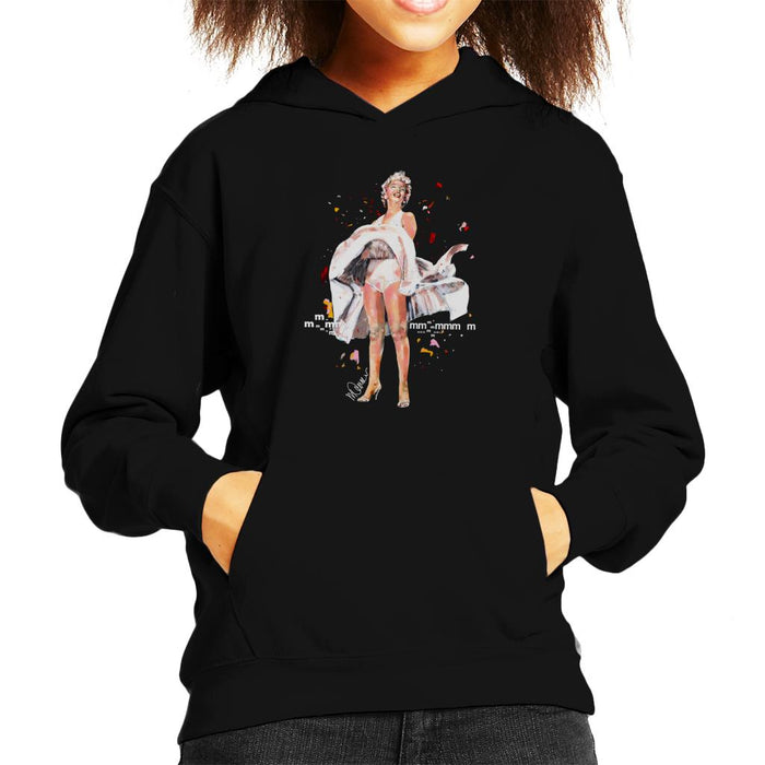 Sidney Maurer Original Portrait Of Marilyn Monroe Skirt Blowing Kid's Hooded Sweatshirt