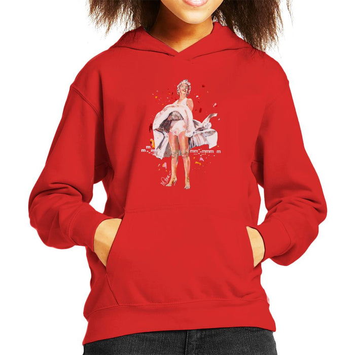 Sidney Maurer Original Portrait Of Marilyn Monroe Skirt Blowing Kid's Hooded Sweatshirt