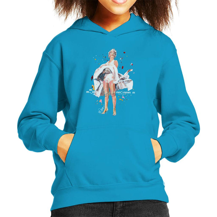 Sidney Maurer Original Portrait Of Marilyn Monroe Skirt Blowing Kid's Hooded Sweatshirt