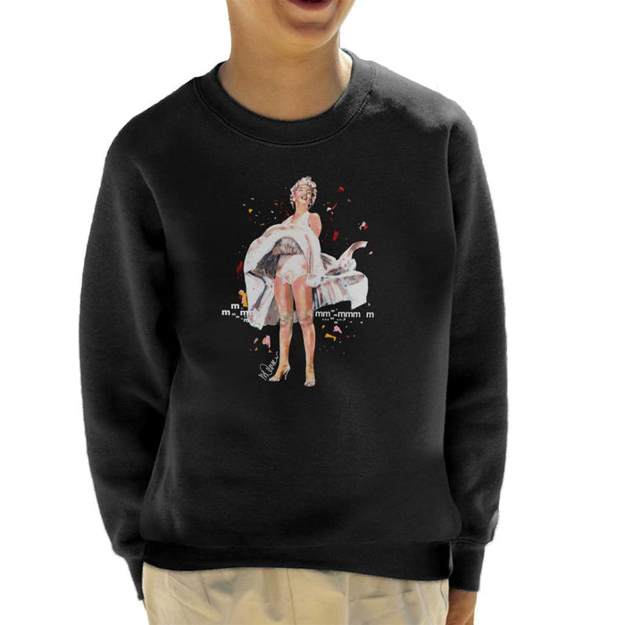 Sidney Maurer Original Portrait Of Marilyn Monroe Skirt Blowing Kid's Sweatshirt