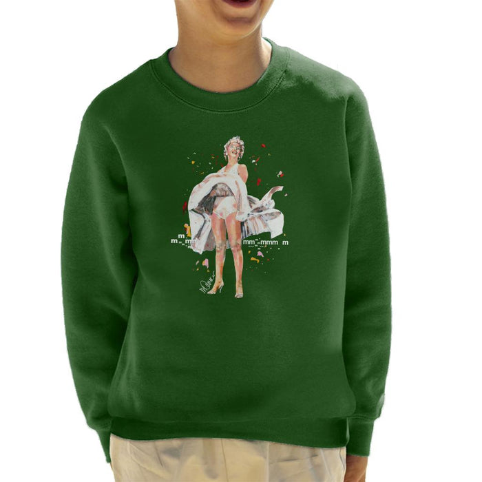 Sidney Maurer Original Portrait Of Marilyn Monroe Skirt Blowing Kid's Sweatshirt