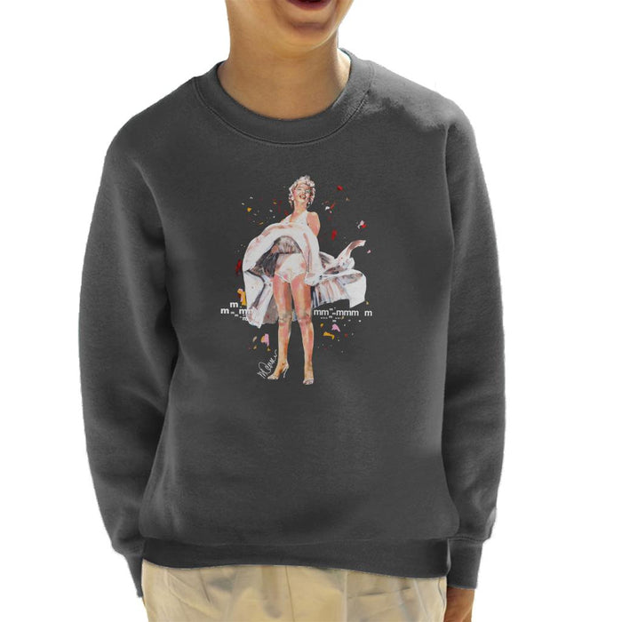 Sidney Maurer Original Portrait Of Marilyn Monroe Skirt Blowing Kid's Sweatshirt