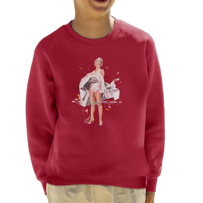 Sidney Maurer Original Portrait Of Marilyn Monroe Skirt Blowing Kid's Sweatshirt