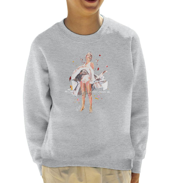 Sidney Maurer Original Portrait Of Marilyn Monroe Skirt Blowing Kid's Sweatshirt