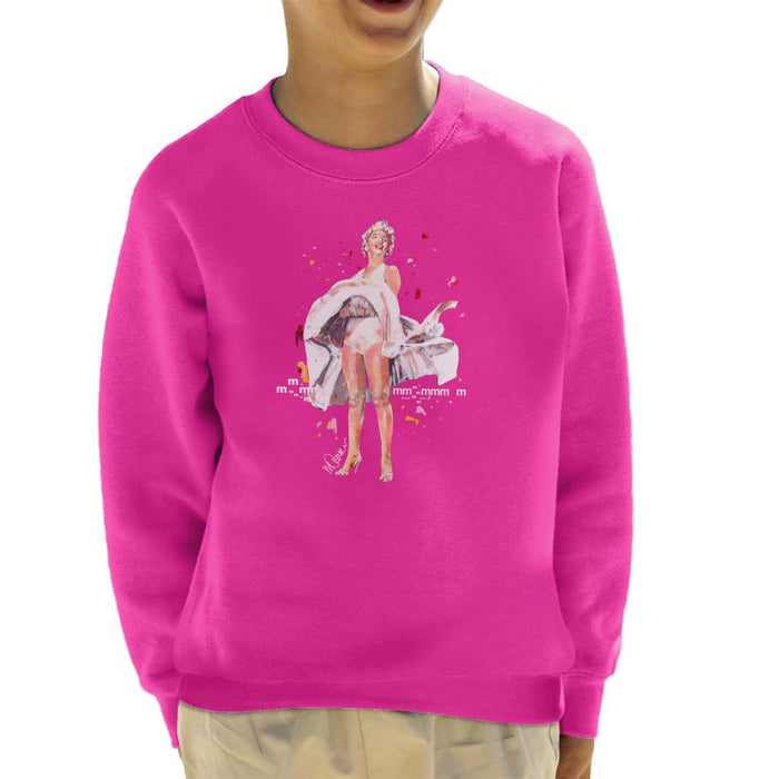 Sidney Maurer Original Portrait Of Marilyn Monroe Skirt Blowing Kid's Sweatshirt