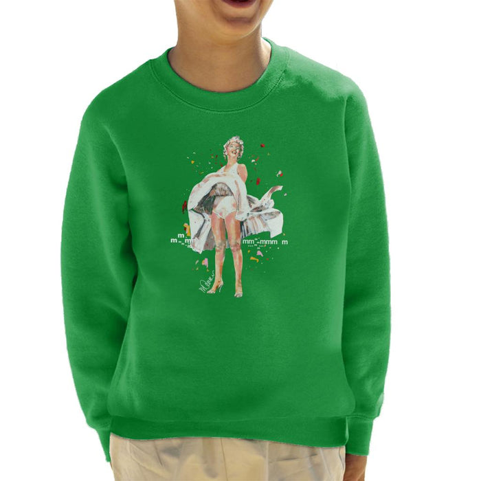 Sidney Maurer Original Portrait Of Marilyn Monroe Skirt Blowing Kid's Sweatshirt