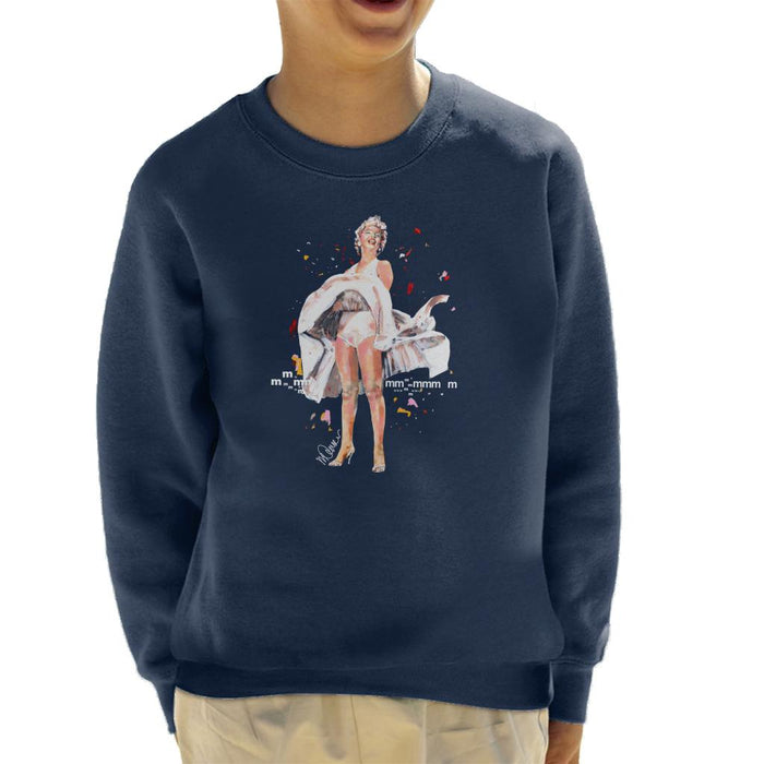 Sidney Maurer Original Portrait Of Marilyn Monroe Skirt Blowing Kid's Sweatshirt