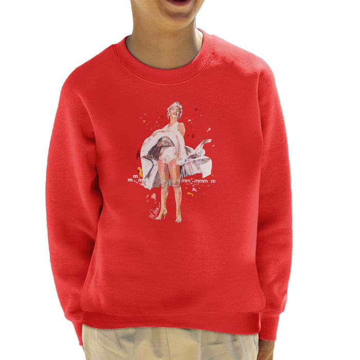 Sidney Maurer Original Portrait Of Marilyn Monroe Skirt Blowing Kid's Sweatshirt