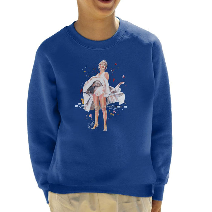 Sidney Maurer Original Portrait Of Marilyn Monroe Skirt Blowing Kid's Sweatshirt