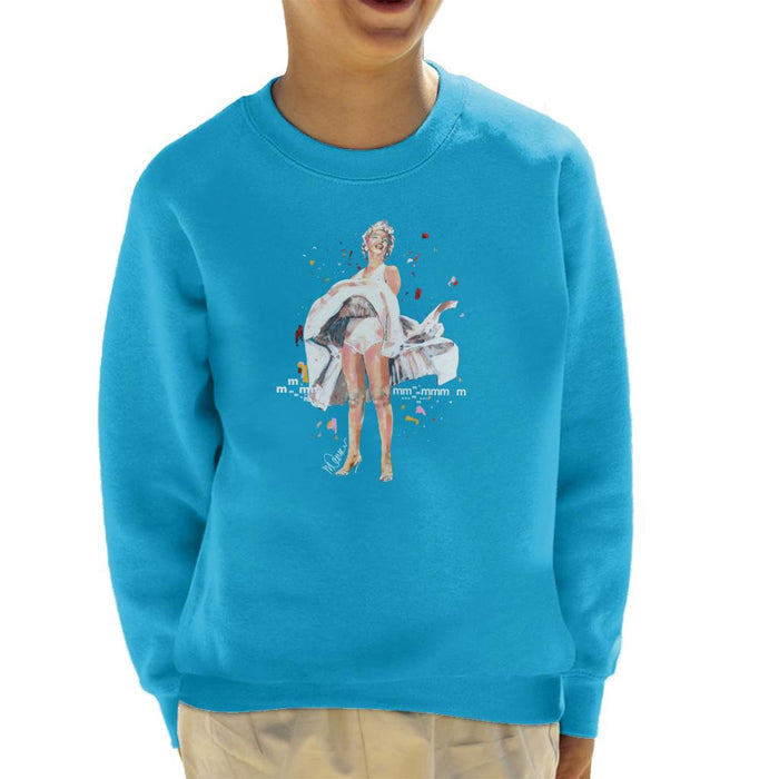 Sidney Maurer Original Portrait Of Marilyn Monroe Skirt Blowing Kid's Sweatshirt