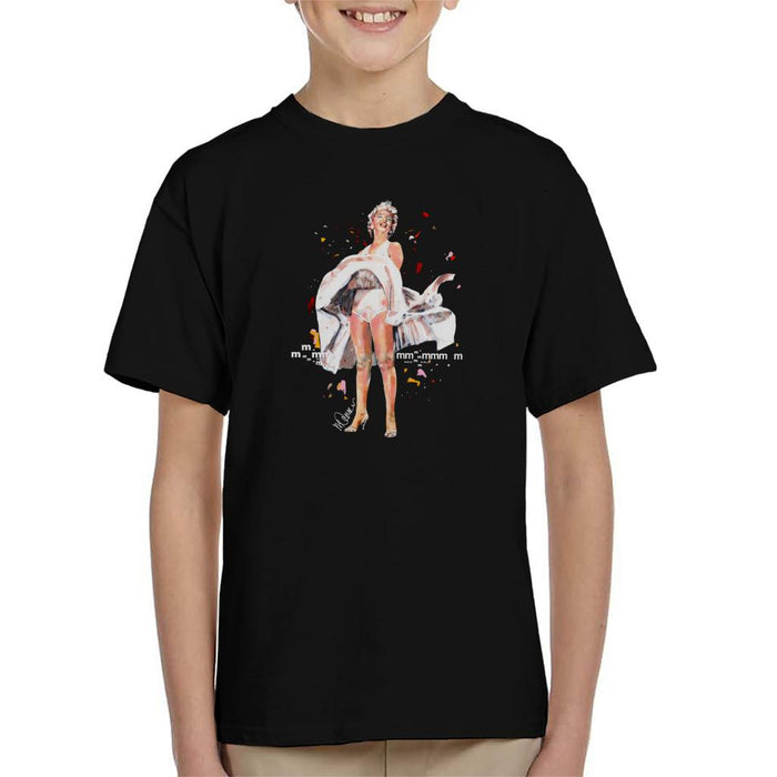 Sidney Maurer Original Portrait Of Marilyn Monroe Skirt Blowing Kid's T-Shirt