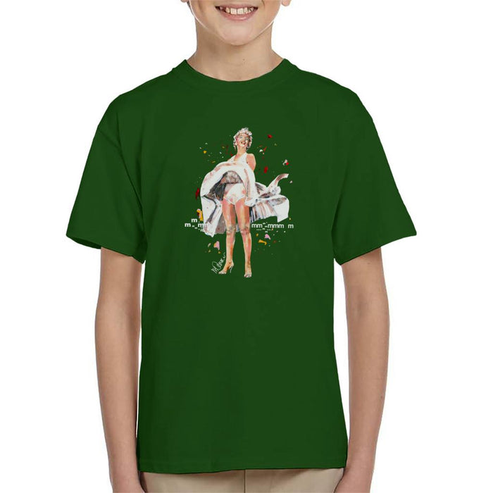 Sidney Maurer Original Portrait Of Marilyn Monroe Skirt Blowing Kid's T-Shirt