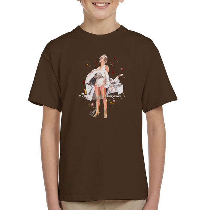 Sidney Maurer Original Portrait Of Marilyn Monroe Skirt Blowing Kid's T-Shirt