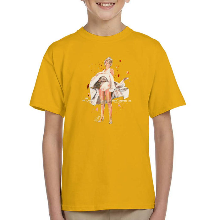 Sidney Maurer Original Portrait Of Marilyn Monroe Skirt Blowing Kid's T-Shirt