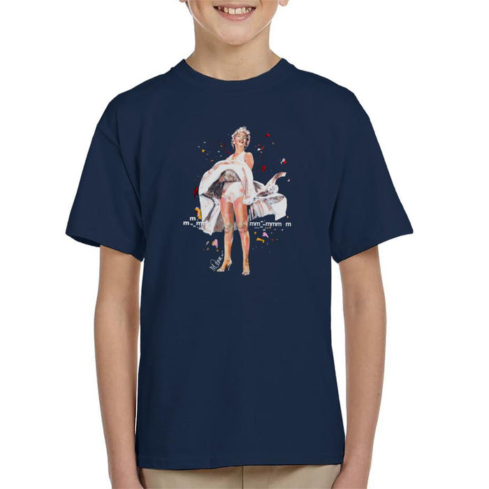 Sidney Maurer Original Portrait Of Marilyn Monroe Skirt Blowing Kid's T-Shirt