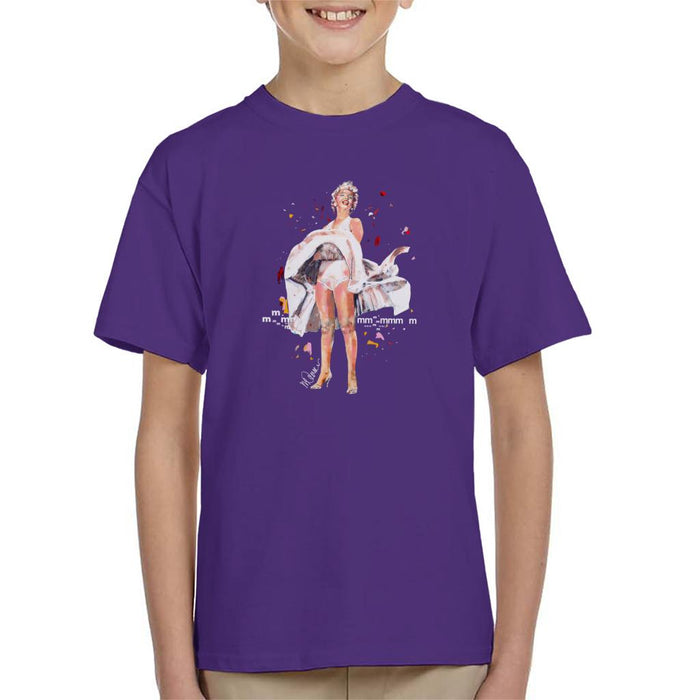 Sidney Maurer Original Portrait Of Marilyn Monroe Skirt Blowing Kid's T-Shirt