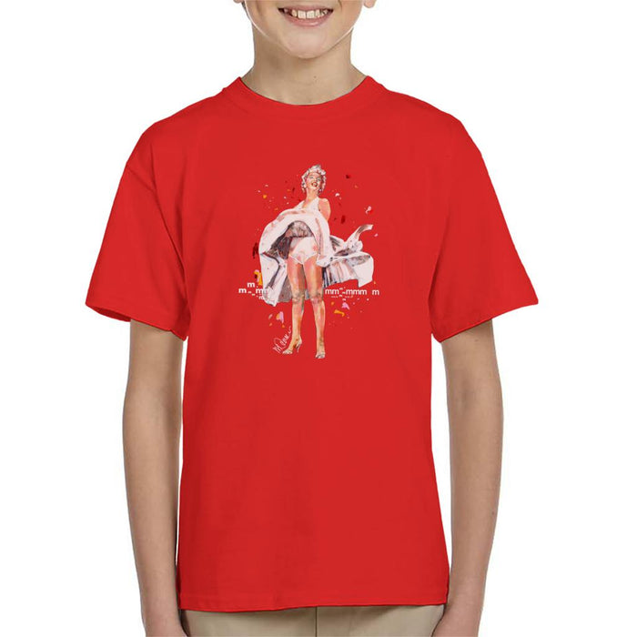 Sidney Maurer Original Portrait Of Marilyn Monroe Skirt Blowing Kid's T-Shirt